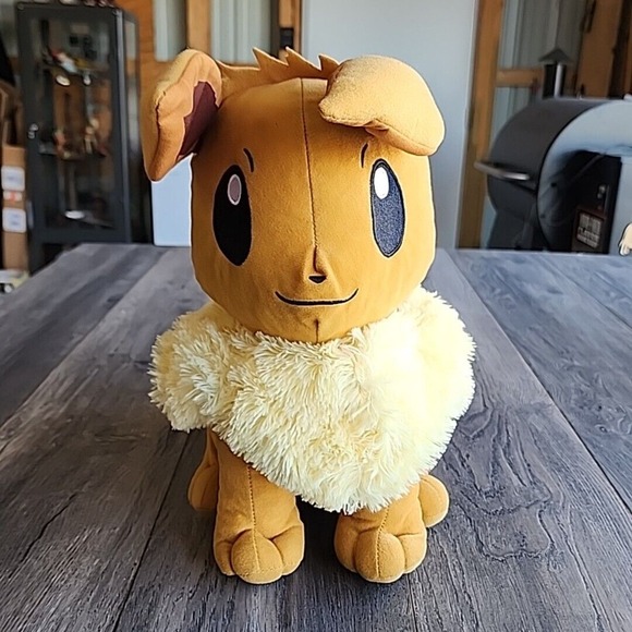Pokemon Eevee 2022 Character Plush Stuffed Animal Large 14" Bean Bag - Picture 1 of 4